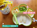 COOKSS 宝宝餐盘硅胶婴儿学吃饭分格儿童餐具辅食碗餐盘带吸盘 双拼绿 实拍图