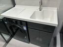 赛诺纳美太空铝洗衣机柜台盆一体小户型阳台滚筒伴侣洗衣池浴室柜组合套装 1.2M左盆【白盆+灰铝柜】 默认发左盆右盆备注 实拍图