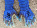 星宇 浸胶劳保手套 优耐保半挂乳胶压纹防滑耐用 工业工地工作木工钢筋工建筑防护手套 12付 蓝色 A688【耐磨透气柔软】 实拍图