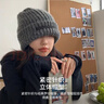 雪茜曼毛线帽子女秋冬保暖大头围显脸小针织帽包头宽松堆堆帽 实拍图
