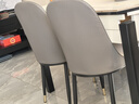 奥利克丝 亮光岩板餐桌椅组合 现代简约实木餐桌可伸缩折叠圆桌吃饭桌子 亮光雪山白-黑白框架轻奢皮椅款 1.35米 一桌六椅【12MM加厚岩板】 实拍图