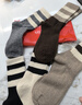 猫人女士袜子女秋冬【条纹羊毛袜】中筒德绒发热加厚保暖长袜子女5双 实拍图