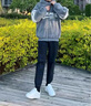 港蒂湾羊羔绒外套男秋冬季加绒棉衣加厚绒棉服男毛巾绣连帽外套学生棉袄 灰色-常规款LRB-W38 L 110-125斤左右 实拍图