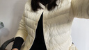 雪中飞（SNOWFLYING）时尚百搭羽绒内胆女士2025新款休闲轻薄短款简约保暖秋冬季外套潮 米白 L 105-120斤 实拍图