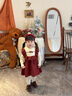 班喜迪女童连衣裙秋装2026新款洋气宝宝周岁礼服儿童毛衣公主裙春秋裙子 红色 90 cm 实拍图