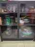 美亿莱家用厨房置物架多功能收纳柜对开餐边柜橱柜防尘落地陈列柜展示柜 灰色五层对开门长80宽35高141cm 实拍图