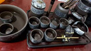 松遇家用简约办公室陶瓷泡茶壶茶杯盘新款送礼 [礼盒装]寒梅茶壶10入+花窗茶盘 实拍图