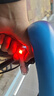 山地自行车尾灯充电公路单车夜骑行爆闪光灯儿童平衡车装饰警示灯  USB充电尾灯高亮款红蓝光 实拍图