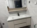 姿莱迪智能浴室柜陶瓷一体盆洗脸盆柜卫生间卫浴洗漱台简约洗手盆柜组合 奶茶白110cm智能半镜+陶瓷一体盆 实拍图