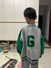 左西男童棒球服外套秋装2025新款儿童春秋款夹克韩版上衣潮 灰色 120 实拍图