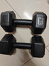 德尔惠哑铃环保包胶六角防滚动手铃男士学生练臂肌家用健身器材浸塑 6公斤一对=3kg*2 包胶六角哑铃 实拍图