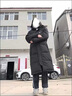断码羽绒服长款过膝冬季2025新款韩版情侣男女宽松学生中戏爆外套 黑色 男女同款 L 适合110到120斤穿 实拍图