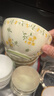 佩尔森小清新釉下彩碗碟套装陶瓷碗盘餐具特别好看的陶瓷米饭碗菜盘子 4.5英寸荷花碗6个装 实拍图