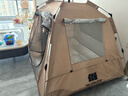 探险者帐篷户外露营防雨过夜3人-4人便携式折叠露营帐篷全自动加厚防晒 3-4人银胶款【一门三窗】琥珀咖 实拍图