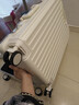左汀行李箱铝框拉杆箱加厚结实抗压旅行箱登机箱大容量学生密码箱皮箱 烟白色 24英寸 ，适合3-5天中途旅行 实拍图