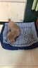 主子家 狗窝猫窝 小型中型犬泰迪狗床狗垫子 四季防水可拆洗车载宠物窝 海军条纹-深蓝 L（ 74*58*25）30斤宠物 实拍图