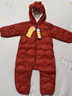 巴拉巴拉童装婴儿连体羽绒服轻薄羽绒服宝宝衣服冬装抱衣爬服男童女童 铁锈红61003 90cm 实拍图