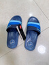 回力韩版凉拖鞋拼接情侣款浴室居家用时尚软底拖鞋HL333360深蓝39码 实拍图
