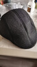 新款时尚人字贝雷帽男士鸭舌毛呢帽秋冬保暖前进帽中老年父亲礼品 25#斜纹黑 M (56-58cm) 实拍图