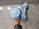 朗威哑铃女健身小哑铃女士学生家用包胶初学者练臂肌健身器材瑜伽塑形 水蓝色 1kg*2只 实拍图