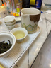 瓷牌茗茶具（cipaiming teaset）旅行茶具套装户外便携式陶瓷快客杯一壶四杯办公室功夫茶壶泡茶 白古茗1壶4杯+罐盘+棕皮包+巾夹 实拍图
