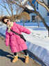G.DUCKKIDS童装女童羽绒服冬季2025新款儿童外套白鸭绒中长款连帽衣服小女孩 星星玫红色【高品质棉服】 120 尺码5~6岁【110-120cm】 实拍图