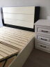 上林春天 床 实木床 双人床 白色床北欧现代简约婚床套装组合卧室家具 白+黑单床 1500*2000高箱床 实拍图