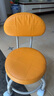 万向轮小凳子带滑轮矮凳家用换鞋凳儿童靠背椅子客厅圆凳软包板凳 橘橙色-加固护腰碳钢架-万向轮 实拍图