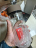 富光 男女士双层玻璃杯 高硼硅玻璃304茶隔水杯子 带茶隔泡茶杯500ml 实拍图