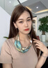 CHANEELR & KARITH丝巾长条护颈围脖新款珍珠磁吸扣衬衫领巾女复古百搭围巾新年礼物 【蓝色若叶】送母亲长辈生日礼物 实拍图
