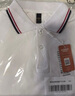罗蒙男童短袖polo衫校园服饰春夏T恤女童班服 条纹白色短袖POLO衫150 实拍图