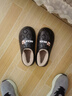 洁丽雅防水棉拖鞋女士秋冬季外穿防滑2025新款室内家居全包跟厚底棉鞋男 黑色 【小浣熊】 42-43 【适合41-42码】 实拍图