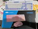 MageGee GK980 机械手感键鼠套装 98键RGB背光有线键盘 办公游戏键盘鼠标套装 电脑笔记本键鼠 白蓝色 实拍图