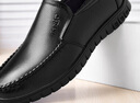 稻草人商务休闲鞋男士头层牛皮鞋男正装鞋懒人套脚大码鞋 185 黑色 43 实拍图
