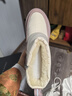 COZY STEPS可至男女款冬季COZYLOOP太空鞋羊皮毛一体厚底保暖防寒羊毛雪地靴 暖意灰白+复古烟粉（8108） 37 实拍图