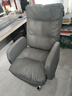 英斯迪尔（INSDEA）家用老板椅舒适久坐办公椅电脑椅可躺靠背椅书房书桌商务沙发座椅 灰色+脚踏-纳米皮【加厚乳胶】 铝合金脚 实拍图