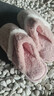 GOEWY棉拖鞋女秋冬季保暖女士棉拖厚底居家室内防滑毛绒拖鞋情侣可外穿 浪漫粉色【TPR防滑大底+保暖锁温+亲肤毛绒】 38-39 （适合38-39脚穿） 实拍图