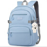 爱迪生发明家初中生书包大容量多隔层背包女高中学生简约双肩包 k075-13 蓝色 实拍图