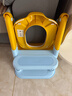 世纪宝贝（babyhood）儿童马桶辅助器 宝宝阶梯架坐便圈扶手架座便器 PU软坐垫 天空蓝 实拍图
