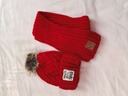 迪士尼宝宝男女童帽子围巾套装两件套秋冬男宝宝针织毛线帽加绒保暖2024新款 72帽 红色+红巾+手套 1-3岁(含包指手套) 实拍图