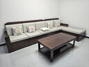 小木窝沙发  实木沙发客厅2026黑胡桃木家具大小户型新中式沙发冬夏两用 四人位+贵妃榻+中箱+茶几+电视柜 （下单送垫子） 实拍图
