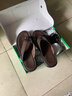 卡帝乐鳄鱼（CARTELO）拖鞋男2025夏季新款韩版夹脚人字拖男士凉鞋真皮软底防滑沙滩鞋男 棕色 38 实拍图