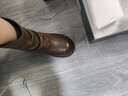 达芙妮美拉德棕色靴子女秋冬季加绒短靴短靴2025新款秋季马丁靴 实拍图