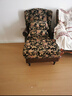 前序家具美式复古风繁花老虎椅布艺真皮拼接休闲椅法式客厅高背单人沙发椅 繁花老虎椅 实拍图