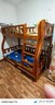 临稚胡桃木 儿童上下床实木高低床双层床上下铺床两层木床子母床 爬梯款 上铺宽1.0米下铺宽1.2米 实拍图