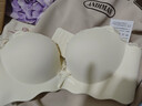 蝶蓝莎内衣女小胸上托聚拢一片式光面无痕显大少女无钢圈加厚蝴蝶结文胸 香槟色(单件) M 34/75(AB通杯厚约2.5CM) 实拍图
