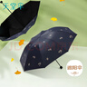 天堂 防紫外线晴雨伞三折 雨伞黑胶防晒太阳伞遮阳晴雨伞 午夜蓝 实拍图