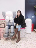 傲列狐狸毛皮草一体外套女2025新款洋气小个子短款气质名媛显瘦年轻款 经典黑 M (100-110斤) 实拍图