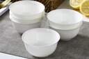 瓷秀源纯白唐山骨瓷碗家用套装微波炉米饭碗面碗粥碗防烫吃饭餐具陶瓷碗 4.5英寸金钟碗6个 实拍图
