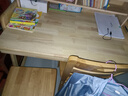 HASAYOVA儿童学习桌椅套装家用可升降实木写字桌6-12岁专用书桌课桌椅 原木色【升降单桌】 100*60*125【双抽】 实拍图
